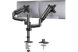 HUANUO Support Ecran PC 2 Ecran pour Moniteurs de 13 à 32 Pouces, Bras Ecran PC 2 Ecran de 9KG par Bras, Réglable en Hauteur Support Double Ecran PC avec Incline, Pivote et Tourne, VESA 75/100mm