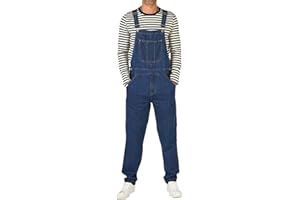 WSLCN Denim Salopette per uomo Regolare Fit Moda Bretella Jeans Denim Tuta