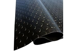 Shield Autocare 2m x 1.3m Rubber Matting Roll | Coin Rubber Flooring Mat for Garage Floor, Van, Gym, Shed | Black 3mm Thick Outdoor Indoor Anti Slip Waterproof Sheet