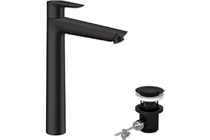 hansgrohe Talis E Talis E 240 Mitigeur de lavabo, avec tirette et vidage, noir mat, 71716670