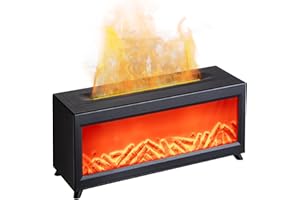 Diffusore di Oli Essenziali con Effetto Fiamma, Ankrs 3 in 1 Diffusore Ambiente, Umidificatore Silenzioso con 2 Luci LED a Colori, Diffusori Olio Essenziale con 4 Timer, Aromaterapia (Nero)