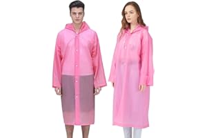 Cosowe Raincoats Rain Poncho for Adults, 2 Pack Reusable Rain Jacket Rainwear Emergency for Women Men with Hoods and Sleeves, Waterproof for Outdoors, Camping, Disney