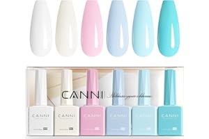 CANNI Smalto Semipermanente per Unghie, 6 Colori Gel Polish Nail Gel UV Soak off Diy Manicure Nail Art 2319