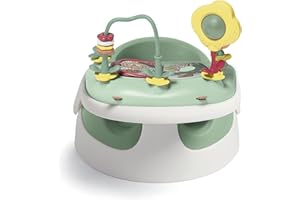 Mamas & Papas Baby Snug Seat and Activity Tray with Adjustable Features, Supportive, Stable and Easy Clean Design, Eucalyptus