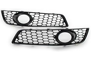 GSRECY Griglia paraurti anteriore sinistra e destra, colore nero, a nido d'ape, per griglia fendinebbia, accessori compatibili con Audi A3 8P 2008-2012 (tutto nero)