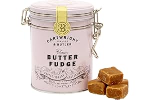 ANTICO CAFFE' NOVECENTO Carpintero y mayordomo | Caramelos De Fudge De Mantequilla | Lata de caramelo inglés Fudge | Fudge De Mantequilla Envase Metálico - 175 Gr. | Caramelos De Caramelo Blando