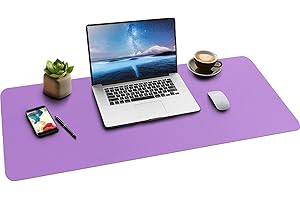 Boutilon Leather Desk Mat,Desk Pad,Desktop mat,Waterproof Desk Mat for Desktop, Desk Mat for Keyboard and Mouse,Leather Mouse Pad Protector for Office and Home,90 * 43cm (L Purple)