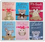 ★ Babydecke mit Namen und Datum bestickt ★ Baby Geschenke ★ Geburt ★ Taufe ★
