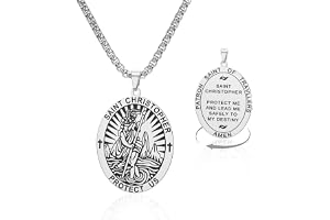 VASSAGO Saint Christopher halsband St Christopher medalj hänge amulett halsband religiöst skydd smycken för män kvinnor