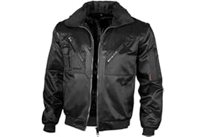 teXXor Piloten Oslo Arbeitsjacke mit abnehmbaren Ärmeln, M, schwarz, 4176