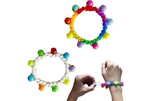 Okueejur 2 Pack Skin Picking Fidget Stretchy Loom Silicone Bead Anxiety Relief for Trichotillomania Nail Biters Hair Pulling