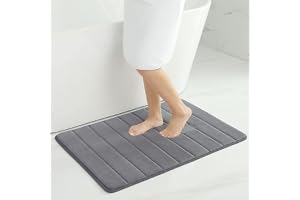 Homaxy Memory Foam tjock badrumsmatta 60 x 90 cm, mörkgrå | Absorberande, mjuk, halkfri, maskintvättbar, tvättbar, för badrum