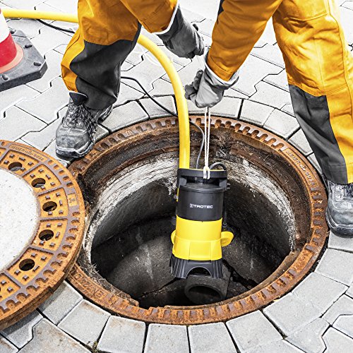 TROTEC TWP 4025 E Schmutzwasser Klarwasser Tauchpumpe, 400 Watt Leistung, bis zu 7.500 Liter Wasser (max. 5 m Tiefe) , Fremdkörper bis 25 mm, Automatisches Ein- und Ausschalten dank des stufenlos einstellbaren Schwimmschalters - 9