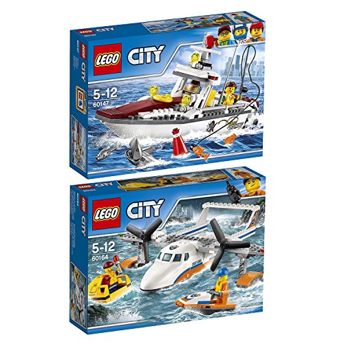 Preisvergleich Produktbild Lego City 2er Set 60147 60164 Angelyacht + Rettungsflugzeug