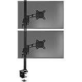 Duronic DM35V2X2 Doppio Supporto verticale 2 monitor da scrivania con morsetto – Lunghezza staffa 80cm – Altezza…