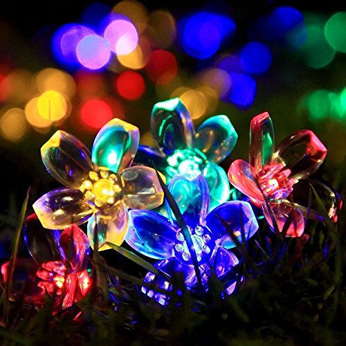 Cosyvie Solar Lichterkette, 7M 50LED in Blumenform für Garten, Haus und Festival, Wasserdicht und Kinderlichte Bedienung, Leucht Hell und Bunt - 2