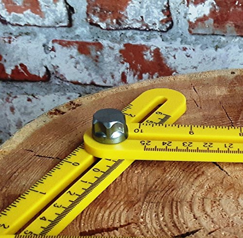 Form- und Winkelschablone, vielseitiges Allround-Werkzeug für den Heimwerker | Hohe Qualität, robust durch Metall-Stellschrauben - 3