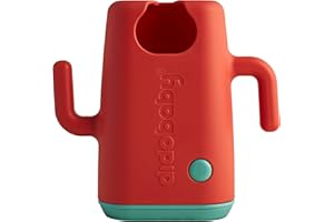 DIDOBABY - Didopoucher - Supporto DUE IN UNO per buste pappe e mattoncini succo - Maniglie ergonomiche - Coperchio a prova di bambino sicuro e pulito - Colore Corallo