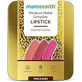 Mamaearth Matte Long Stay Lipstick Gift Set - Pink & Plum | 12-Hour* Long Stay | Made Safe Certified | Smudge Proof | Travel Friendly Pack | Exclusive