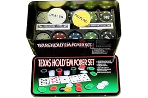 Lynkaye Poker Chip Set with Aluminum Storage Box, 200 Chips, 4 Colors, 2 Decks of Cards, Casino Style for Texas Holdem, Blackjack, Roulette, Ages 18+