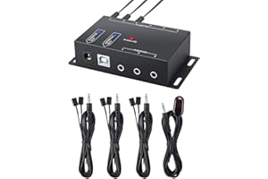 Nicoone Repetidor Remoto IR, Repetidor de Infrarrojos Sistema IR Oculto Sistema IR Kit Infrarrojos Control Remoto Extender 6 Focos y 1 Receptor,