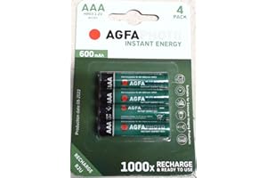 AGFAPHOTO 4 x AGFA AAA NiMh Cordless Telephone Rechargeable Batteries-Binatone, BT (inc Diverse, Studio, Graphite, etc–NOT SYNERGY), Doro, iDect, MagicBox, Panasonic, Philips, Siemens
