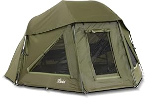 ‎LUCX Lucx Wolf Brolly Schirmzelt für 1-2 Mann - wasserdichtes Angelzelt mit 10.000 mm Wassersäule, herausnehmbarer Bodenplane & Abnehmbarer Front - Karpfenzelt & Outdoor Shelter