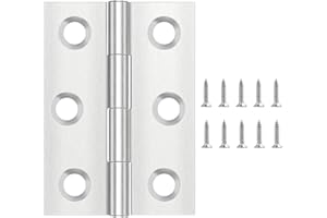 Yeepeo 20 Pcs Door Hinges 44mm × 31mm, Stainless Steel Hinges for Wood, Butt Hinges for Internal External Doors Hinges Small with 120 Pcs Screws for Gate, Windows, Closet, Drawer, Boxes
