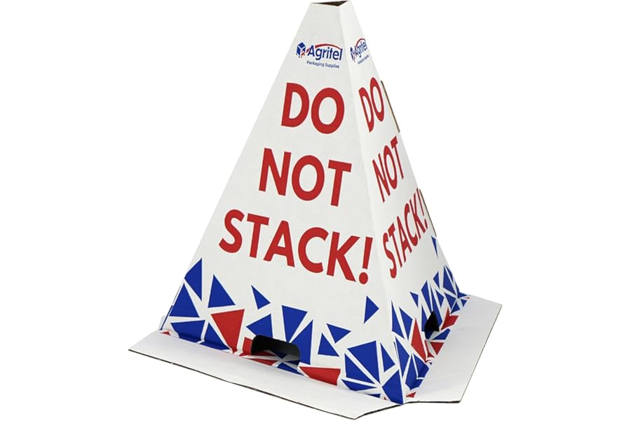 20 Do Not Stack Pallet Cones – Pallet Top Protection Cones for Transport & Stacking Prevention – High-Visibility Cardboard Pallet Warning Cones – Warehouse & Logistics Safety