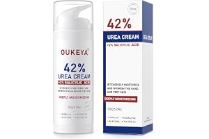 Urea Cream 42% med Salicylsyra 2%, Intensiv Reparation för Sprucken Hud på Händer, Hälar, Armbågar och Läppar, Lindrar Torr H