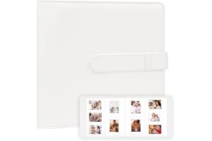 NISELITY 360 Pockets Photo Album for Fujifilm Instax Mini Camera, Polaroid Camera, for Fujifilm Instax Mini 11 12 9 40 Evo Liplay 8 7+ Instant Camera (White)