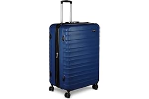 Amazon Basics Hardside Spinner Luggage-30-Inch (78cm), Material: ABS, Navy Blue
