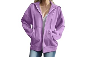 KOBILEE Felpa Donna con Zip Estiva Taglie Forti Lunga Abbigliamento Tasche Cerniera Felpe Giacca Leggera Comode Felpa Zip Trekking Offerta Streetwear Hoodie Cotone con Cappuccio