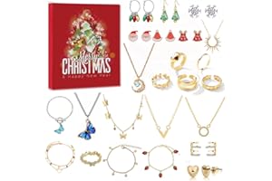 Edmirfun Calendario Adviento Niña 2024, Calendario De Adviento Joyas Kit, Diy Joyas Kit Relleno Regalos Niña,Pulseras Collares Manualidades, Regalos Creativos De Navidad Para Niñas y Mamás