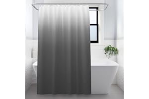 Lollanda Shower Curtain, Gradient Gray Shower Curtains with Strong Hooks, Thick Duty Bath Curtains Bathroom Accessories, 180x180cm (Gray)