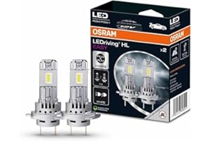 OSRAM LEDriving HL EASY ≜ H7/H18, lampa LED ze światłami drogowymi i mijania, Cool White 6500K, nie wymaga akcesoriów, tylko do użytku w terenie - bez ECE, 2 lampy