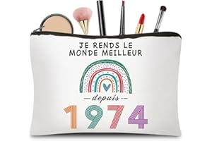 CoCoCherry Cadeau Anniversaire Femme 50 Ans - Cadeau 50 Ans Anniversaire Femme Trousse Maquillage, Cadeau Personnalisé Femme 50 Ans