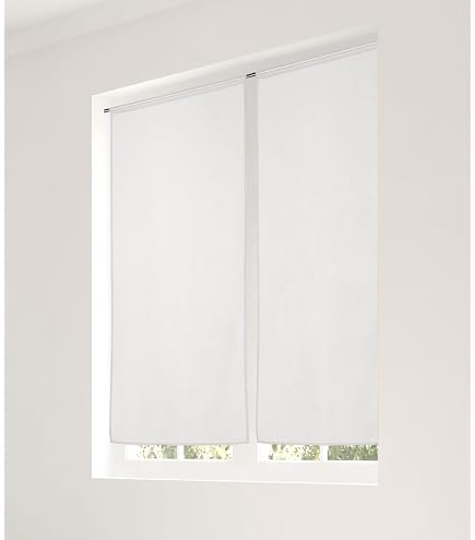 TENDINE RICAMATE PER FINESTRA E PORTA - COPPIA 2 PEZZI - TESSUTO BIANCO CON RICAMO GRIGIO - LARGHEZZA 45-65-90 CM - ART. EMMA