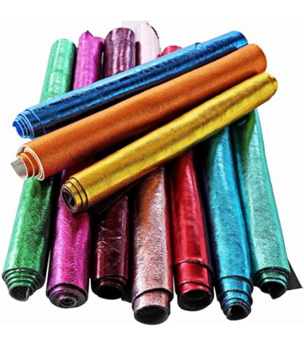 Ritagli Di Pelle Laminata - Scampoli Colorati 12x15cm Per Artigianato, Cucito E Fai Da Te