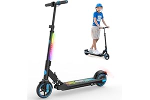 EVERCROSS EV06C Patinete Eléctrico, 6,5'' Patinete Eléctrico Plegable Niños 6 a 12 Años, hasta 15 KM/H & 8 KM, Pantalla LED, Luces LED Coloridas, Patinete niños Liviano E Patinete