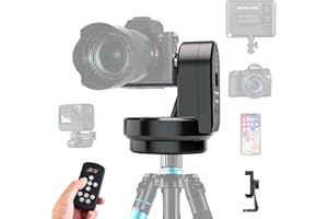 Soonpho M2 Tête de trépied panoramique électrique motorisée à 360 degrés avec Pince pour téléphone et télécommande et Reconnaissance des gestes AB Deux Points pour DSLR,Trépied,Téléphone