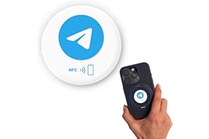EINFACHSACHEN Telegram NFC - Lote de 2 pegatinas sin contacto para compartir tu perfil de Telegram o enlace de grupo, configurar y sobrescribir, 3 cm de diámetro, ideal para comercio, equipos y eventos