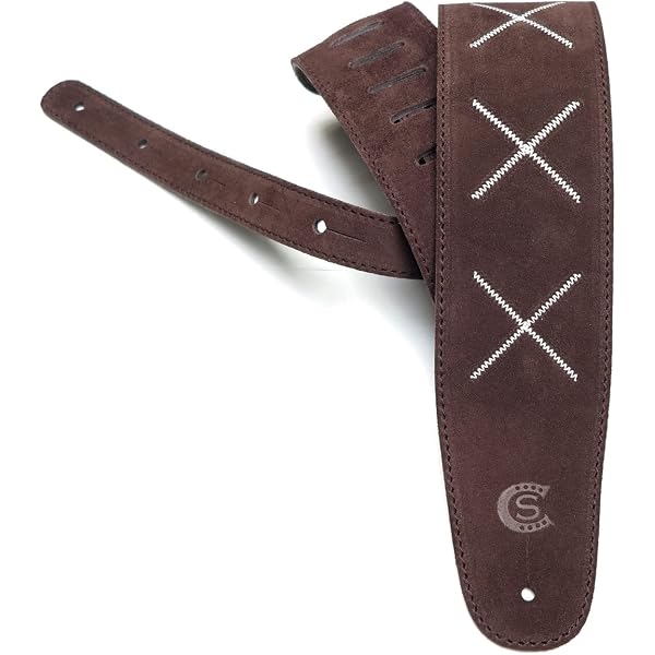 Sangle Guitare En Cuir Italien - Largeur 6,3 Cm - Longueur Réglable 110-142 Cm - Dos En Daim