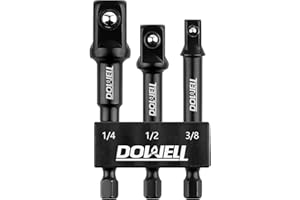 DOWELL Impact Grade Adapter Set Przedłużający Bit z uchwytem 1/4-calowy, 3/8-calowy, 1/2-calowy zestaw gniazda napędowego Rozszerzenie wiertła do szybkiego sterownika uderzeniowego (3,3-calowy)