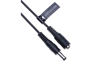 KEPLE Cable de Extensión de Alimentación de CC DC 2.1mm / 5.5mm Jack 2m Conector CCTV Adaptador de Cable de Alimentación Compatible con CCTV Security Camera, IP Camera, DVR Standalone, LED Strip, Monitores