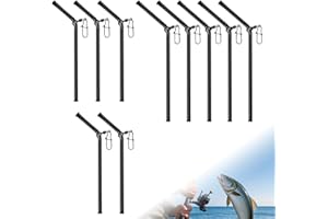 ‎RIISOYU Riisoyu 10 Stück Fishing Anti Tangle Boom, 9/12 cm Fishing Metall Anti-Tangle Sleeves Angeln Set mit Wirbel Gebogen Abstandshalter für Grundblei Feederzubehör Futterkorb Angeln