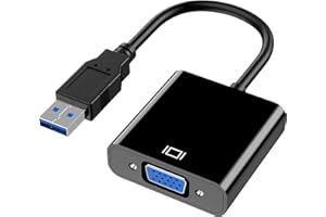 SOLRYN Adaptador USB a VGA, Adaptador USB 3.0/2.0 a VGA y HDMI, Convertidor de Video HD 1080P Vídeo Multipantalla, Cable Gráfico Compatible con Windows XP/7/8/8.1/10 PC Laptop HDTV Portátil Proyector Monitor