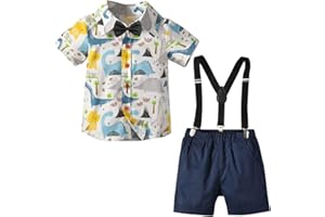 Happy Cherry - Baby Taufe Jungen Anzug Zeremonie Kleinkinder Bekleidungset Kurzarm Baumwolle Sommer Gentihombre für Festliche Hochzeit Party - Kinder 0-4 Jahre