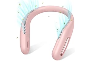 MATEPROX Przenośny wentylator na szyję, ładowany przez USB, bez użycia rąk, bez łopatek wentylatory z opaską na szyję, 3 prędkości 70 wylotu powietrza, regulacja poręczny osobisty wentylator chłodzący