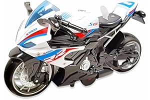 APPCRFM Alloy Motorbike Toy Colorful Lights and Pleasant Sound Motorbike Model Pull-Back Vehicle Toys For Child Intellectual Toy Gift Motorcycle Collection Gift Racing Model Decoration (White)